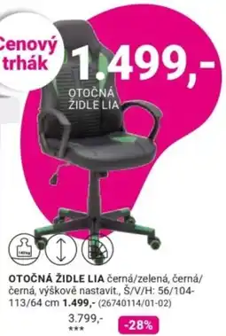 Möbelix Lia otočná židle nabídka