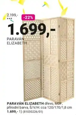 Möbelix Elizabeth paraván nabídka