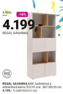 Möbelix Regál savanna nabídka