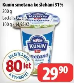 Partner Maloobchodní síť Kunín smetana ke šlehání nabídka