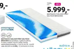 Möbelix Primatex matrace z gelové pěny geltech bravura nabídka
