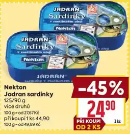 Billa Nekton jadran sardinky nabídka