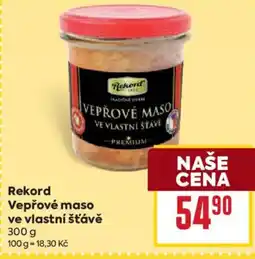 Billa Rekord vepřové maso ve vlastní šťávě nabídka