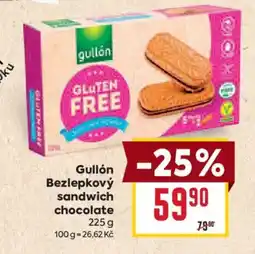 Billa Gullón bezlepkový sandwich chocolate nabídka