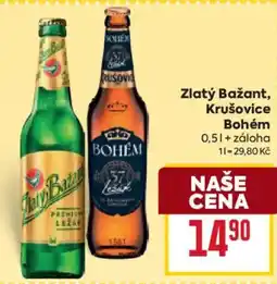 Billa Zlatý Bažant, Krušovice Bohém nabídka