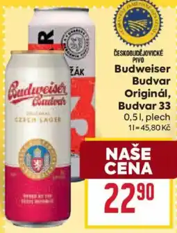 Billa Budweiser Budvar Original nabídka