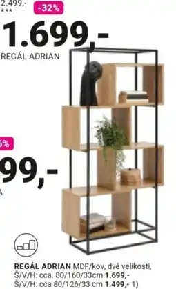 Möbelix Adrian regál nabídka