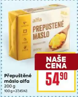 Billa Alfa přepuštěné máslo nabídka