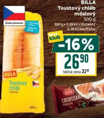 Billa Billa toutsový chléb máslový nabídka