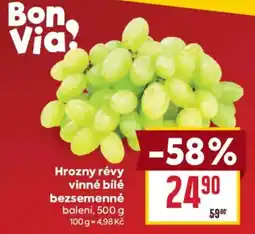 Billa Bon Via! Hrozny révy vinné bílé bezsemenné nabídka