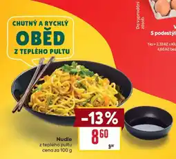 Billa Nudle z teplého pultu nabídka