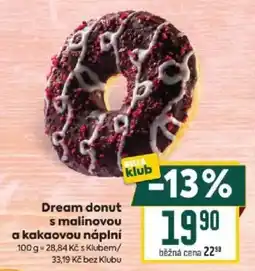 Billa Billa dream donut s malinovou a kakaovou náplní nabídka