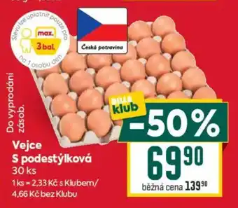 Česká potravina vejce s podestýlková
