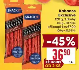 Billa Snackit kabanos exclusive nabídka