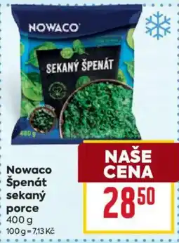 Billa Nowaco špenát sekaný porce nabídka