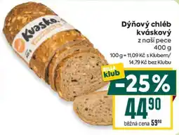 Billa Kvaska dýňový chléb kváskový nabídka