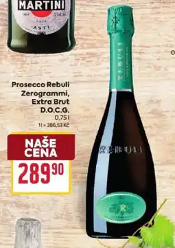 Billa Rebuli Prosecco Zerogrammi Extra Brut nabídka