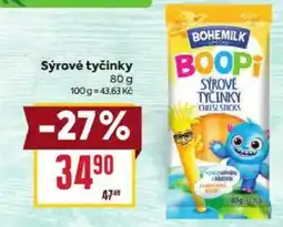Billa Bohemilk sýrové tyčinky nabídka