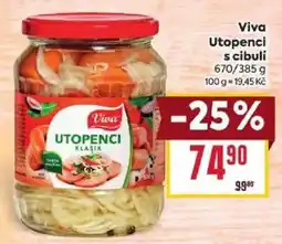 Billa Viva utopenci s cibulí nabídka