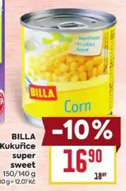 Billa Billakukuřice super sweet nabídka