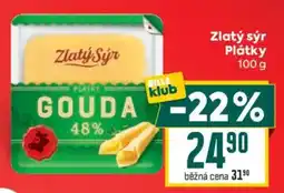 Billa Zlatý Sýr Plátky Gouda nabídka