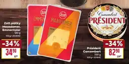 Billa Zott plátky Maasdamer, Emmentaler nabídka