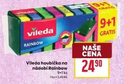 Billa Vileda houbička na nádobí Rainbow nabídka