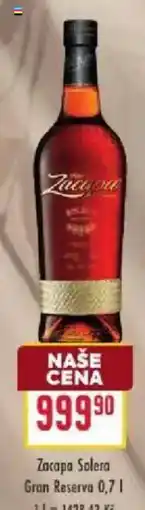 Billa Zacapa Solera Gran Reserva nabídka