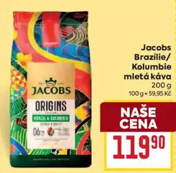 Billa Jacobs brazilie kolumbie mletá káva nabídka