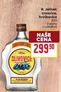 Billa R. Jelínek slivovice hruškovice nabídka