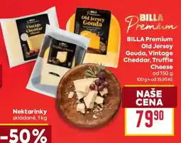 Billa Billa premium old jersey gouda, vintage cheddar, truffle cheese nabídka