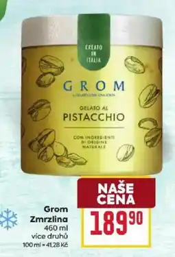 Billa Grom zmrzlina pistacchio nabídka