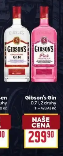 Billa Gibson's Gin nabídka