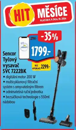 Albert Sencor Tyčový vysavač SVC 7222BK nabídka