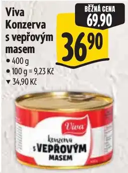 Albert Viva konzerva s vepřovým masem nabídka