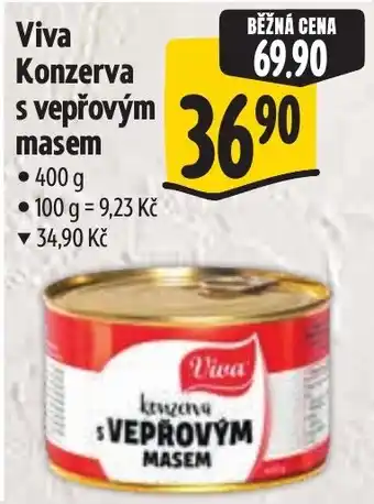Albert Viva konzerva s vepřovým masem nabídka