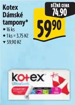 Albert Kotex dámské tampony nabídka