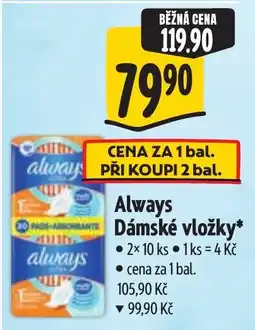 Albert Always Dámské vložky nabídka