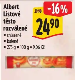Albert Albert listové těsto rozválené nabídka