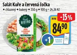 Albert Fresh Bistro salát kuře a červená čočka nabídka