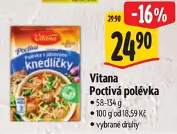 Albert Vitana Poctivá polévka nabídka