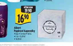 Albert Albert Papírové kapesníky box 3vrstvé 60 ks nabídka
