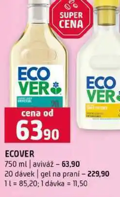 Terno ECOVER 750 ml aviváž 20 dávek gel na praní nabídka