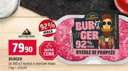 Terno BURGER 2x 160 g hovězí a vepřové maso nabídka