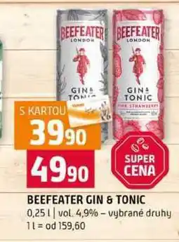 Terno BEEFEATER GIN & TONIC 0,25l vol. 4,9% vybrané druhy nabídka