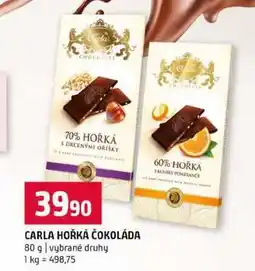 Terno CARLA HOŘKÁ ČOKOLÁDA 80 g vybrané druhy nabídka