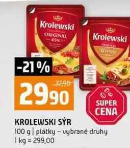 Terno KROLEWSKI SÝR 100 g plátky vybrané druhy nabídka