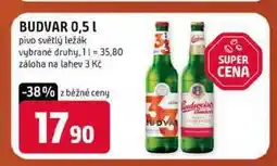 Terno BUDVAR 0,5l pivo světlý ležák vybrané druhy nabídka