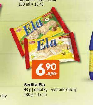 Terno Sedita ela oplatky nabídka