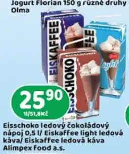 Brněnka Eisschoko ledový čokoládový nápoj / Eiskaffee light ledová káva / Eiskaffee ledová káva nabídka